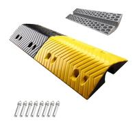 Driveway Hose Protector, 39 in Rubber Speed Bumps for Road, 1 Channel Curb Ramp for Asphalt, Concrete, Gravel, Load Capacity 110,000lbs(100x35x8.5cm/39x14x3.3in)