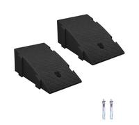 Driveway Kerb Ramp, 2PCS 16cm Height Plastic Heavy Duty Rubber Ramps, Stable Anti Slip Wheelchair Threshold Ramp for Truck, Motorbike, Car