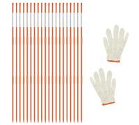 Driveway Markers, Driveway Markers Reflective Sticks for Driveway 4ft Orange Fiberglass Snow Stakes with Reflective Strip for Easy Visibility at Night for