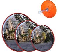 Driveway Safety Mirror - 60cm 130° Convex Unbreakable Traffic Mirror - Blind Spot Security Mirror for Garage, Alley, Hospital & Car Park - Wall Mount Bracket & Screws Included