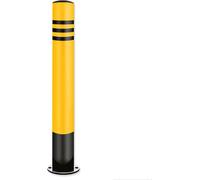 Driveway Security Post, Bollard Post With Reflective Tape, Yellow Safety Parking Post, For Traffic-sensitive Area, Garage And Parking Lot Driveway Barrier, 2pcs, 76 * 600mm
