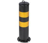 Driveway Security Post Warning Column with Reflective Film | Steel and Stainless Construction, Detachable Base Design, 4 Screws Included, for Garage Driveway Use