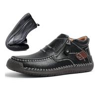 Driving Boots Men, Men’s Handmade Premium Leather Slip-On Driving Boots Travel & Outdoor (Black,9)