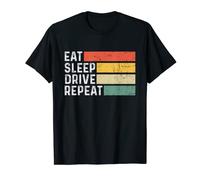 Driving Driver Funny Retro Vintage - Eat Sleep Drive Repeat T-Shirt
