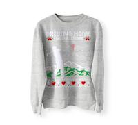 Driving Home for Christmas Jumper, Funny Christmas Sweater, Sweatshirt Xmas Golf Tees Balls Club, Chris Rea Funny Gift_HGRE_L Heather Grey