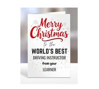 Driving Instructor card from Learner, Merry Christmas to the World's Best, gifts for men, women, greetings card, female, male, him, her, presents, A5-260a_216
