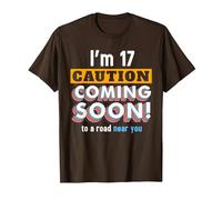 Driving Lessons Learner Driver 17th Birthday Im 17 Today T-Shirt, Men, Brown, Medium