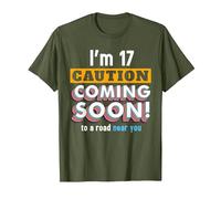 Driving Lessons Learner Driver 17th Birthday Im 17 Today T-Shirt, Men, Olive Green, Large