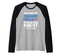Driving My Husband Crazy Bingo Player One Bingo Night Raglan Baseball Tee