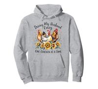 Driving My Husband Crazy One Chicken At A Time Funny Chicken Pullover Hoodie