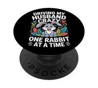 Driving My Husband Crazy One Rabbit At A Time Funny PopSockets Adhesive PopGrip