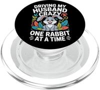 Driving My Husband Crazy One Rabbit At A Time Funny PopSockets PopGrip for MagSafe