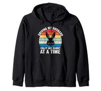 Driving My Husband Crazy One Rabbit At A Time Funny Wife Mom Zip Hoodie