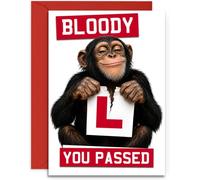 Driving Test Congratulations Card - Bloody L You Passed - Large A5 Size with Red Envelope