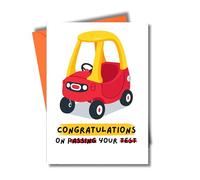 Driving Test Congratulations Card, Toy Car Pattern
