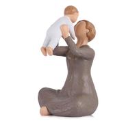 DrivShade Grandma Gifts - Grandmother Figurine, First Time Grandma Gift, Birthday, Mother’s Day, Hand-Painted Resin Sculpture Keepsake (Warm Taupe)