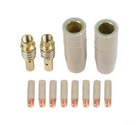 Drivstraw 12PCS Coating Protection Nozzle Set for 15AK MIG Welding Torch| Aviation Aluminum Airless Gas Cups with 0.9mm Tips| Non-Stick Slag Removal for European Welders