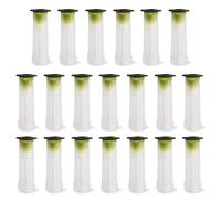 Drivstraw 20 Pieces Queen Bee Rearing CUPSs Kit, Plastic Roller Cage for Beekeeping Breeding Tools, Cell Protection Cover for Hive Management, White Yellow Black, 20-Pack