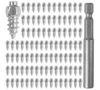 Drivstraw 200-Piece Aluminum Tire Stud Screws, 4x12 mm Snow Spikes for Anti-Slip & Ice Traction on Car and SUV Tires - Compatible with Most Vehicles, Includes