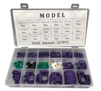 Drivstraw 225-Piece Automotive Air Conditioning O-For Ring Gasket Kit for R22 and R134a Systems - Standard Rubber Seals for Compressor Service and Hole Sealing