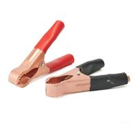 Drivstraw 2pcs Copper-Plated Clips for Battery Chargers, Jump Starters & Voltage Testing - Red/Black Pair, 80mm Length, 25mm Max Opening, Heavy-Duty
