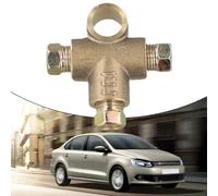 Drivstraw 3-Way Brake Pipe T-Fitting Tee Union with 3 x M10× mm Male Short Nuts for 3/16" (4.76 mm) OD Copper Brake Lines - Metric Brake Hose Fitting