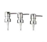 Drivstraw 3PCS Round ABS Lotion Pump Heads with 28/400 Thread for Bath, Shower & Skincare Bottles - Includes Tubes, Silver/Gold/Rose Gold/Matte Black Dispenser(3PCS Silver)