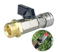Drivstraw /4 inch Quick Connector High Pressure Washer Ball Valve Hose Switch Nozzle, Stainless Steel and Brass, 4500 PSI Rated, for High-Pressure Cleaning(M22 14mm)
