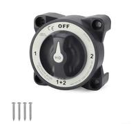 Drivstraw 4 Position Heavy Duty Battery Selector Switch, 500A Continuous Rating, OFF-2-+2 Configuration, Flame-Retardant Housing, For Tin-Plated Copper Studs, for Marine,