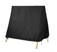 Drivstraw 420D Oxford Patio Swing Cover for A-Frame Garden Seats, Weather Resistant Protector with Central Zipper and Adjustable Straps, Black Outdoor Furniture Shield(black)