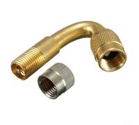 Drivstraw 45° Copper Tyre Valve Extension Adaptor for Motorcycle, Car, Electric Vehicle, Scooter & - Angled Stem Extender to Access Tight-Space Wheel Valves -