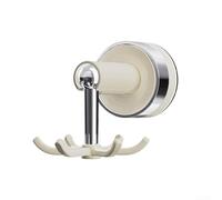 Drivstraw 6 Claw Rotating Suction Cup Hook Kitchen Utensil Holder Wall Mount No Drill Strong Adhesion ABS Material with 360-Degree Rotation for Ceiling and Wall(Creamy White)