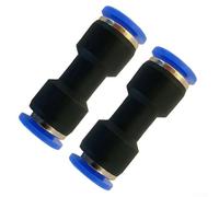 Drivstraw 6 mm OD Push-to-Connect Pneumatic Straight Union Connector, Inline Air Fitting for 6 mm Outer Diameter Tubing, Plastic Body, 0-150 PSI Working Pressure, 2-Pack