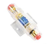 Drivstraw 60A Resettable Car Audio Fuse Holder Block for 12V/24V Automotive Electrical Systems - ABS + Aluminum Alloy Construction, Gold-Plated Flat Head Screws, Fits Up