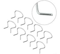 Drivstraw 8-Piece Horseshoe Clip Set for Door Handle Wind-Up Crank Retainer - Zinc-Plated Direct Replacement Trim Clips Compatible with 1949-1970, and