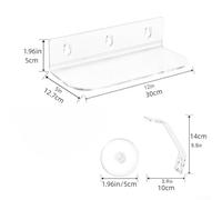 Drivstraw Acrylic Plant Shelf Set with Suction Cups - 12 x 5 Inch Clear Space-Saving Display Shelf for Indoor Plants, Photo Frames & Decor, Tool- Installation(0270-2)