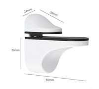 Drivstraw Adjustable Glass Shelf Brackets for 3-22mm Thick Shelves, Polished Chrome Wall Mount Support Hardware, Zinc Alloy Shelf Clips for Glass or Wood, Modern Style,(White)