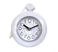 Drivstraw Alarm Clock for Bathroom and Bedroom, Waterproof Plastic Wall Clock with Nylon Lanyard, Dual Use Hanging Table Clock for Kitchen, Travel, Home Decor