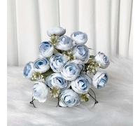 Drivstraw Artificial Peony Bouquet - 16-Head Silk Rose Wedding Flower Arrangement for Bridal Shower, Table Centerpiece & Home Décor, 38 cm Tall with Berry Accents,(#7)