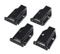 Drivstraw Black Heavy Duty Magnetic Cabinet Catch - Push-to-Open Touch Latch for Kitchen & Bathroom Cabinets, Stainless Steel and ABS Construction, 4-Pack