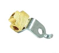 Drivstraw Brake Line Tee for 3/16 in Tube with Mounting Bracket, Inverted Flare Fitting, 3/8 in-24 Thread, Brass Construction, Yellow Finish