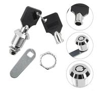 Drivstraw Cam Lock for Drawer Cabinet Mail Box Locker Cupboard, Metal Alloy Cylinder with 2 Keys, Fits 18mm Hole, 16/20/25/30mm Length Options, Bright Chrome Finish,(16mm)