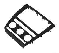 Drivstraw Car Faceplate Frame 2 DIN Panel for 2004-2010 Compatible with Automatic Aircon Black ABS Trim Replacement