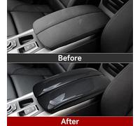 Drivstraw Carbon Fiber Style Center Armrest Box Trim Cover for X6 E70/E71 (2007-2013) - ABS Interior Decorative Trim, For Easy Peel-and- Installation,