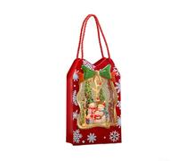 Drivstraw Christmas Box Festive Snowball Melody with USB or Battery Power Rotating Snowflakes Warm Light Plays Classic Holiday Songs Red 15x7x25cm for Holiday Decor(B)