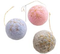 Drivstraw Christmas Wool Felt Decorations Set Featuring Snowflake Patterns, Tree Shapes and Festive Balls for Seasonal Holiday Home Styling, Perfect Hanging Décor(G)