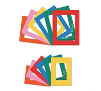 Drivstraw Colorful Magnetic Picture Frames, 12-Pack for Home, Office & School - Holds 4x6, 3.5x5, and 2.5x3 in Photos on Refrigerators or Lockers - Synthetic Resin(CT525A)