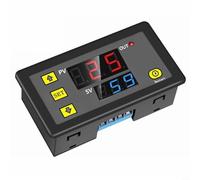 Drivstraw Digital Delay For Relay with Dual LED Display, Adjustable Cycle Timer Switch for Industrial Control - 0-999s/0-999m/0-999h Range, 20A Output, DC12V/24V or