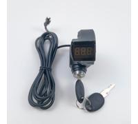 Drivstraw Electric Scooter Ignition Switch for Kugoo Pro and Models - Power Key Cylinder with Voltmeter, 3-Prong Socket -and-Play Replacement Part, Black