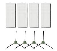 Drivstraw For HEPA Filter and Side Brush Replacement Kit for Lefant M2, M2S, M2 Pro & M2S Pro Robot Vacuum Cleaners - 4-Pack Plastic-Nylon Brushes with Filter Paper, Grey